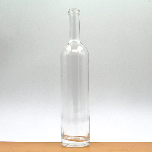 Wholsale Stock 700ml Frosted Glass Red Wine Bottle With Cork
