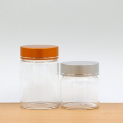 Round Shape Candies Package Glass Storage Container With Screw Cap